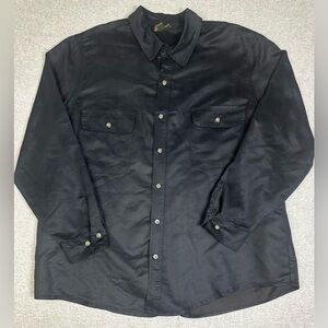 Boulder Creek Shirt Men‎ 2XL Tall Deep Navy Suede Button Up Long Sleeve Outdoors